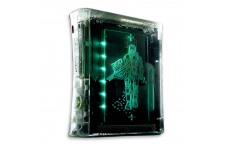 Carcasa Completa Xbox 360 Fat Transparente LED Verde