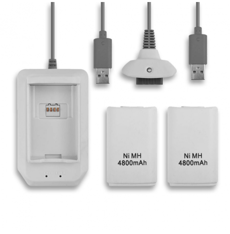 Cargador y 2 Baterías para Mando BLANCO