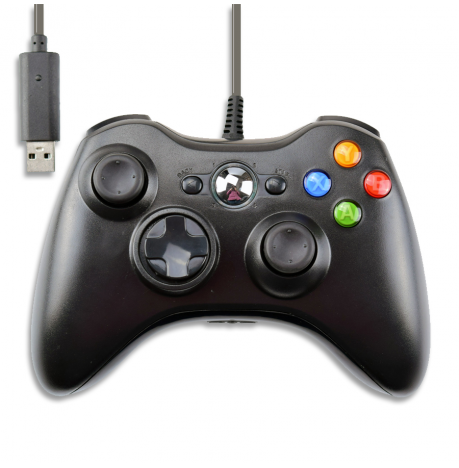 Mando con cable Compatible Xbox NEGRO