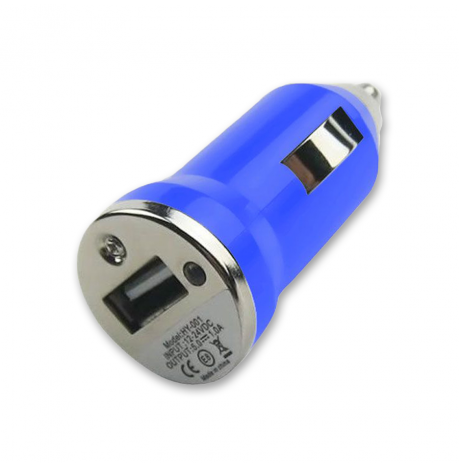 Mini Cargador USB coche Azul